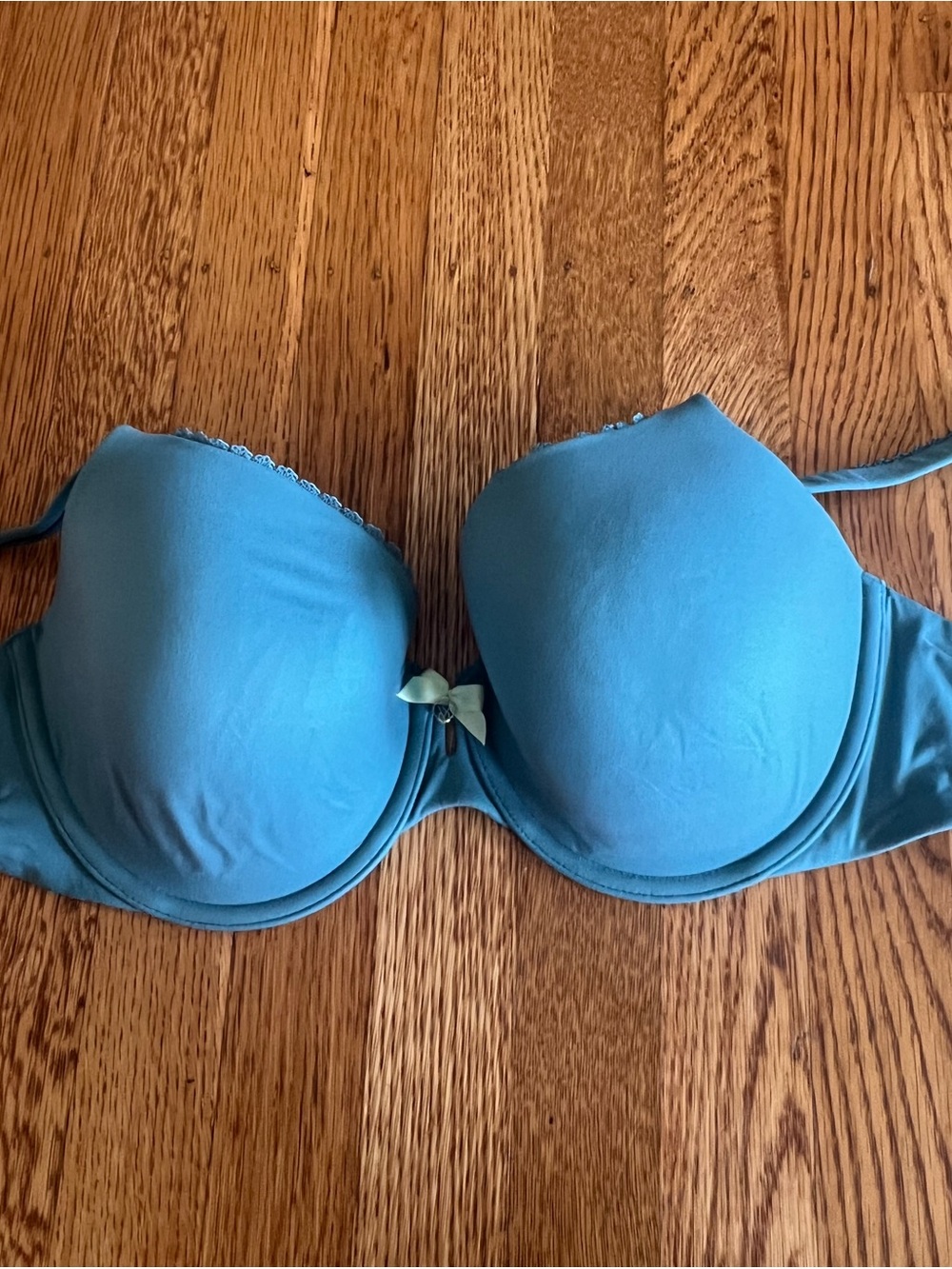 Body by Victoria Victoria's Secret Teal Padded Bra with Lace Trim